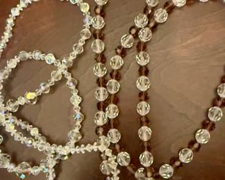 Vintage crystal bead necklaces