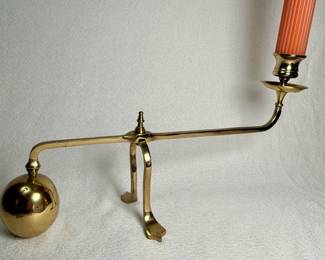 Vintage brass cantilever piano candlestick
