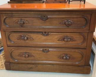 MCM dresser with walnut drawer pulls