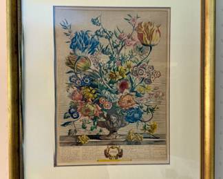 Framed print "April" from Robert Furber's "Twelve Months of Flowers" series