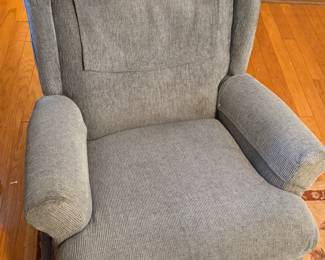 Blue fabric armchair
