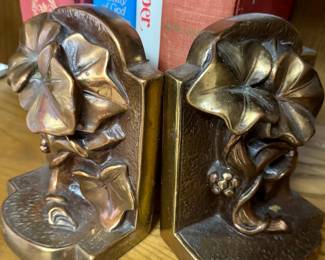 Bronzed weighted brass bookends