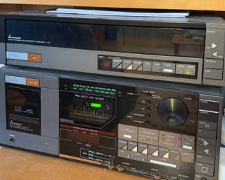 Mitsubishi linear turntable and radio/cassette stereo components