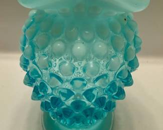 Fenton blue hobnail vase