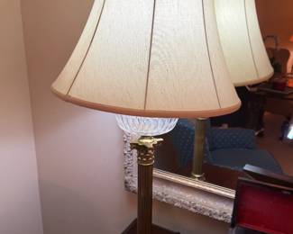 Brass and glass lamps