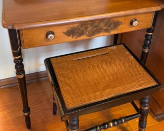 L. Hitchcock American ladies writing desk and bench