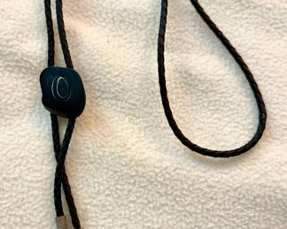 Bolo tie with black stone