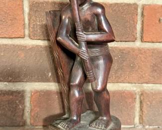 Hand carved wood tribal statue