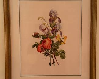Framed floral print by T.L. Prevost
