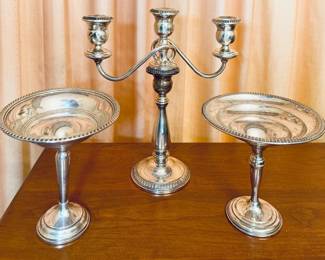 Sterling silver weighted candle holders