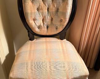 Plaid print parlor chair