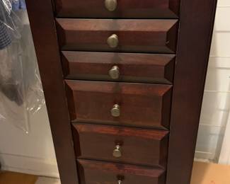 Dark wood jewelry chest