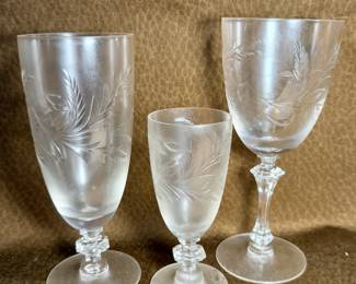 Etched stemware