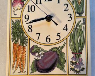 Santa Barbara Ceramic Design vegetable motif wall clock