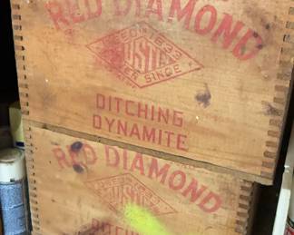 Vintage Red Diamond Ditching Dynamite crates
