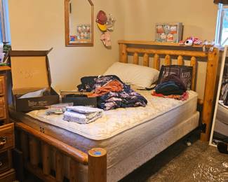 Amish made bed. Can fit side-by-side with the other bed to create a King-Plus!