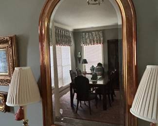 #33 gold bevel arched mirror 27x44 $200.00