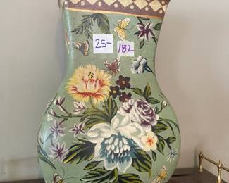 #182 Ceramic Vase Floral - 12" Tall $25.00