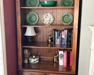 #49 wood bookcase with 2 doors and 3 shelves with shell design on top 34x16x79 $425.00
#50 wood bookcase with 2 doors and 3 shelves with shell design on top 34x16x79 $425.00