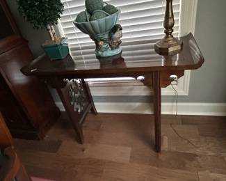 #44 Chinese wood style with burl wood top sofa table 40x16x28 $175.00