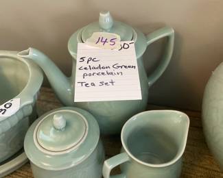 #145 5 pc Tea Set - Celadon $30.00