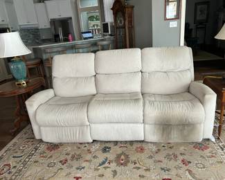 #58 electric double recliner with phone plug in on the control 82 long as is finish $300.00