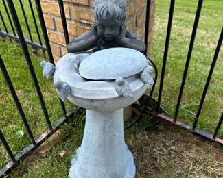 #239 3 foot electric plastic girl fountain with birds $30.00