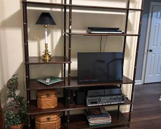 #16 bamboo look shelf 6 shelves 60x16x80 $125.00
