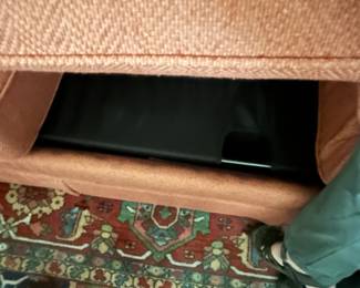 #41 Hide a bed coral sofa with attach back cushions 77 long $200.00