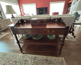 #63 Century cabinet 2 drawers on wheels 44x18x38 $350.00