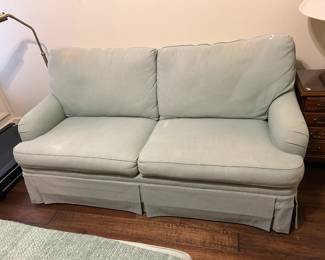 #18 Parson sage green sofa loose back 72 long $175.00
