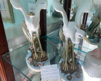 #124 Andea by Sadek Pr. Facing Herons Painted Porcelain $30.00