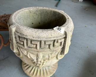 #109 small concrete pot 9 inches $30.00