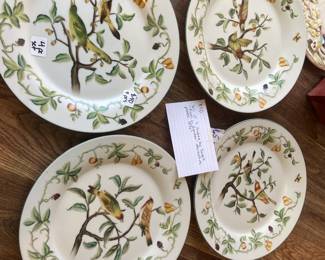 #165 Set of 4 Andrea by Sadek "Birds in Garden" decorative Plates 10.5" $40.00