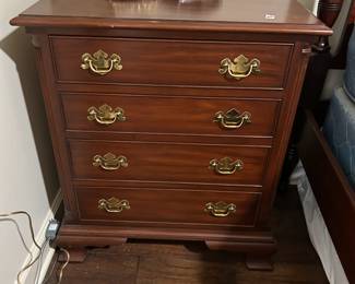 #6 Virgina gallery 4 drawer wild cherry bed side table 26x16x30 $185.00