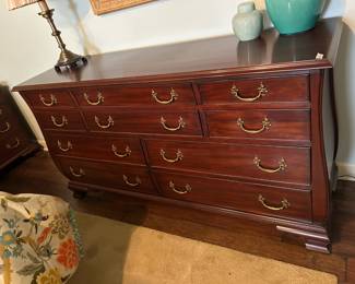 #74 Henkel Harris 10 drawer dresser 87x20x36 $900.00