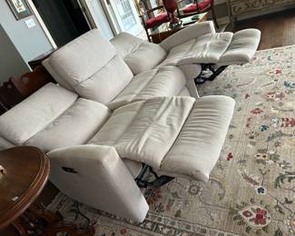 #58 electric double recliner with phone plug in on the control 82 long as is finish $300.00