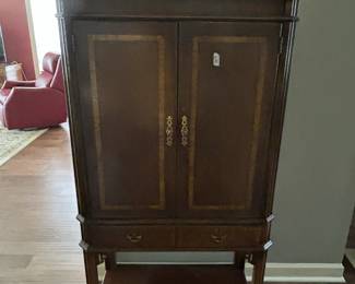 #35 Lane inlay bar with 1 drawer and 2 doors 2 glass shelves 31x16x60 $700.00