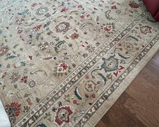 #60 machine made cream blue rug 120x 165 $120.00