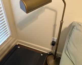 #23 Brass floor lamp with shade $75.00