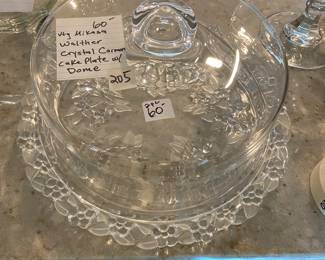 #205 Vtg. Mikasa Walther Crystal Covered Cake Plate w/Dome $60.00