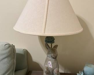 #20 bunny ceramic lamp 28 tall $100.00
