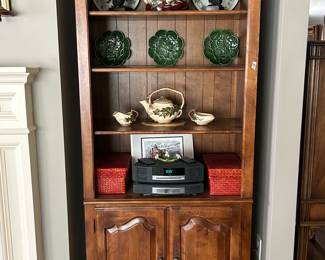 #49 wood bookcase with 2 doors and 3 shelves with shell design on top 34x16x79 $425.00
#50 wood bookcase with 2 doors and 3 shelves with shell design on top 34x16x79 $425.00