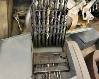 #222 Drill set in metal box $25.00