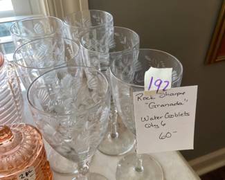 #192 Rock Sharp Granada Water Goblets - set of 6 $60.00