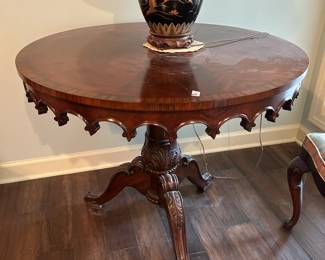 #69 Maitland Smith round pedistal table 36x31 $180.00