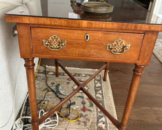 #56 Wellington Hall rectangle end table with drawer 18x28x24 $120.00