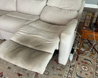 #58 electric double recliner with phone plug in on the control 82 long as is finish $300.00