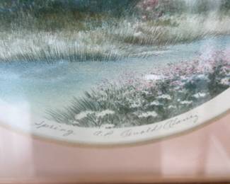 #125 Arnold Alaniz Signed Matted Framed "Tree with Brook" possibly Watercolor $30.00