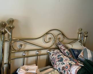 #68 brass king headboard $75.00
